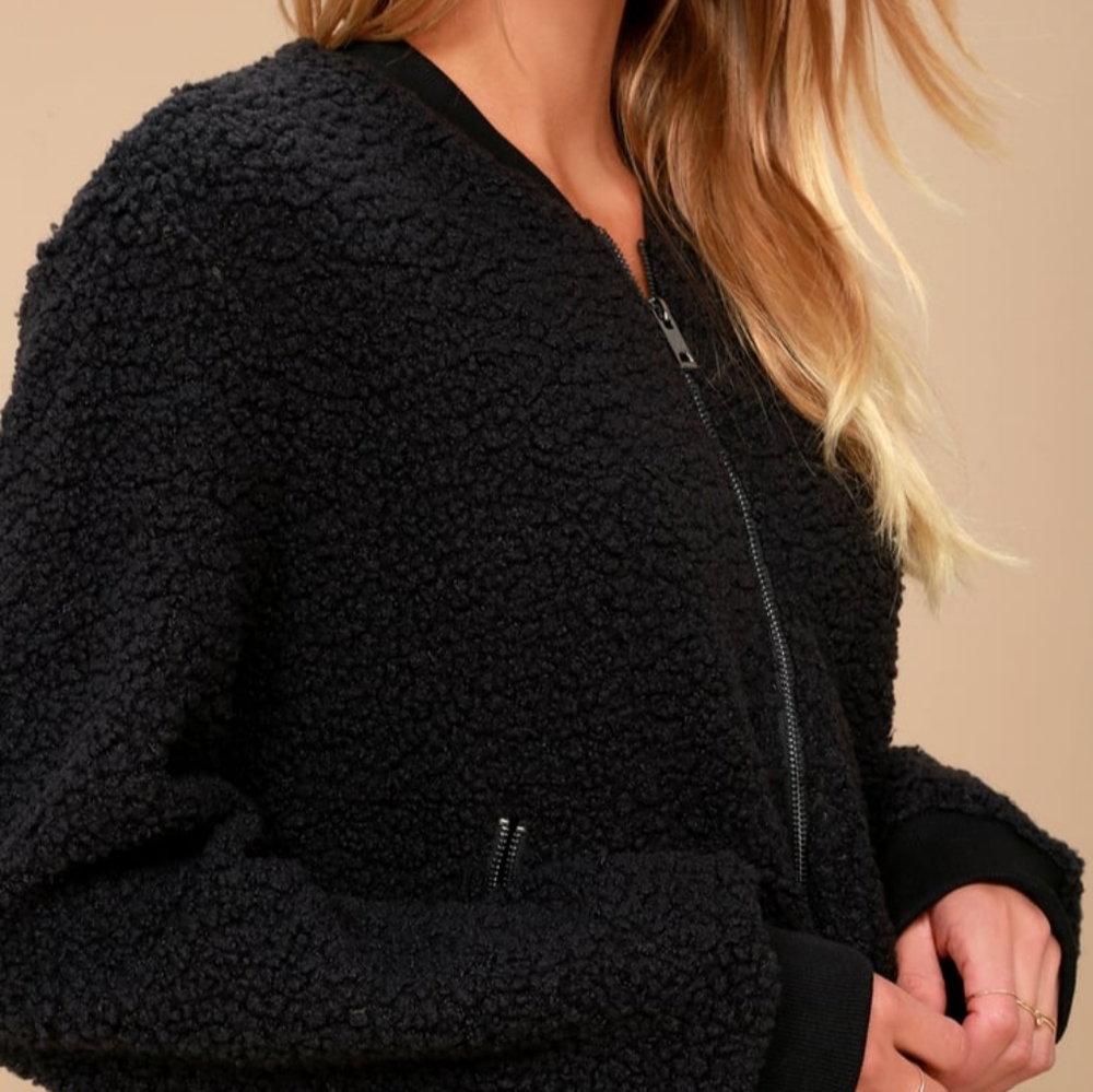 Lulus Shearling Bomber Jacket
